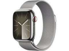 Apple Apple Watch Series 9 Cellular 41mm Stříbrná ocel se stříbrným milánským tahem