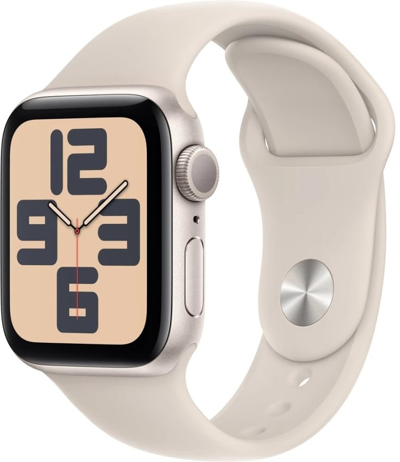 Apple Apple Watch SE (2023) Cellular 40mm sportovní silikonový řemínek hvězdně bílý S/M - Apple