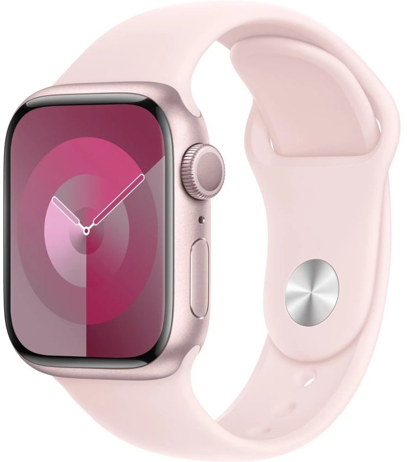 Apple Apple Watch Series 9 41mm Růžový hliník se světle růžovým sportovním řemínkem S/M - Apple
