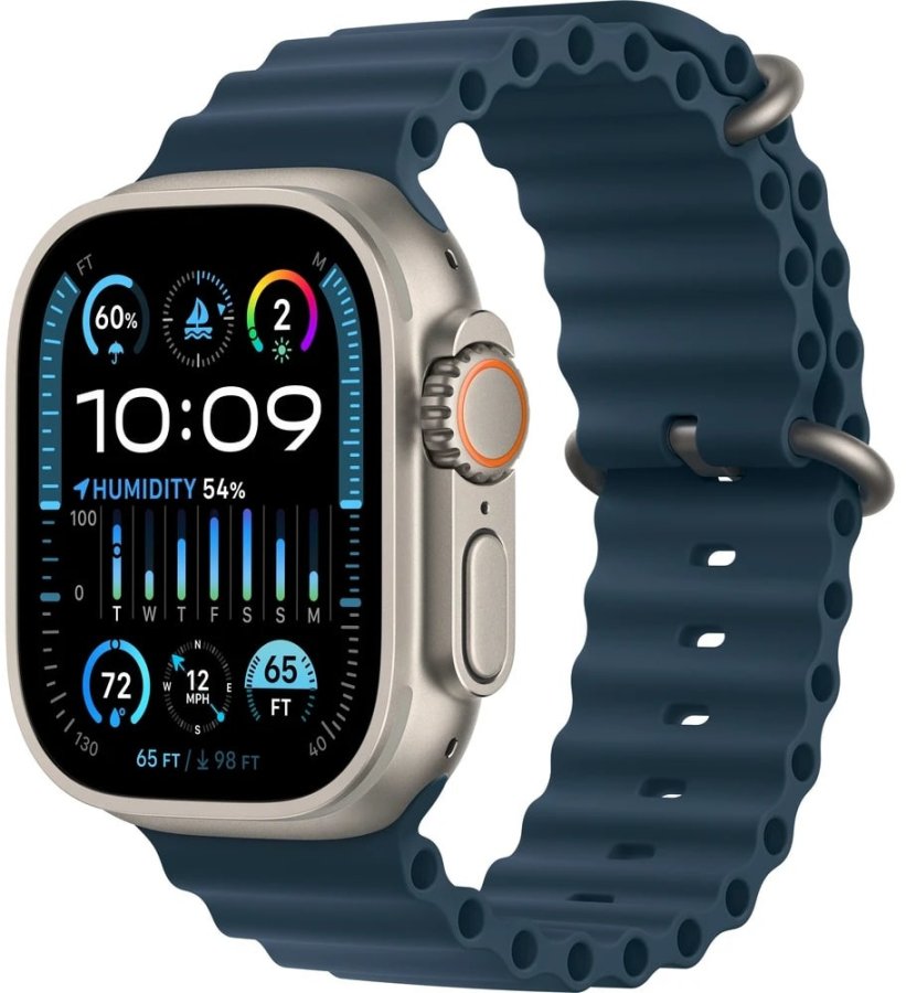 Apple Apple Watch Ultra 2 49mm titanová s modrým oceánským řemínkem - Apple