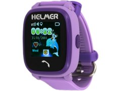 Helmer Chytré dotykové vodotěsné hodinky s GPS lokátorem LK 704 fialové - SLEVA II