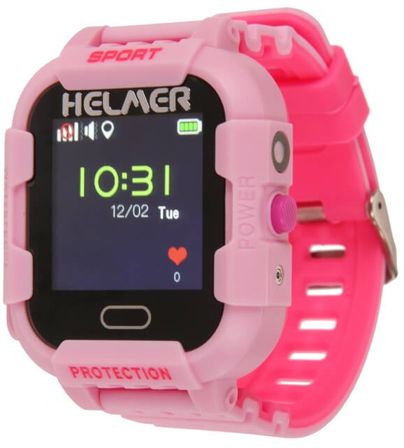 Helmer Chytré dotykové hodinky s GPS lokátorem a fotoaparátem - LK 708 růžové - Helmer
