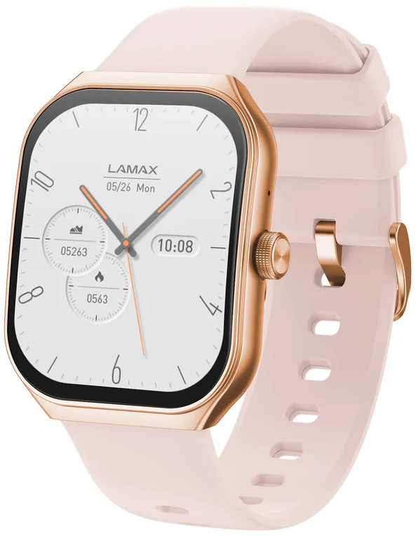 LAMAX Dárkový set Flow AMOLED Rose Gold 8596687004605 + náhradní řemínek - LAMAX