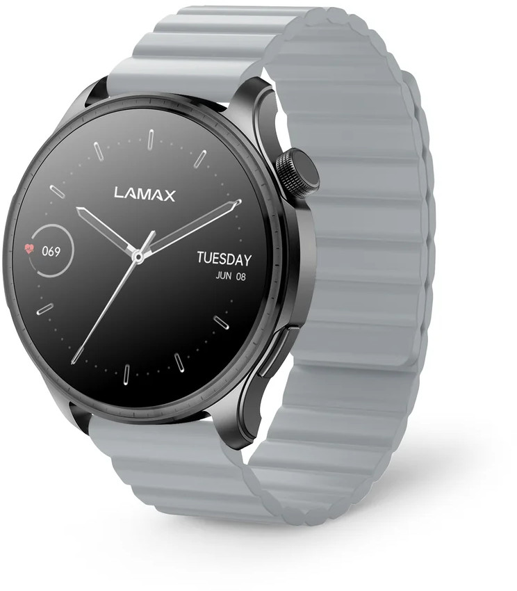 LAMAX Dárkový set Prism AMOLED Black 8596687004308 + náhradní řemínek - LAMAX