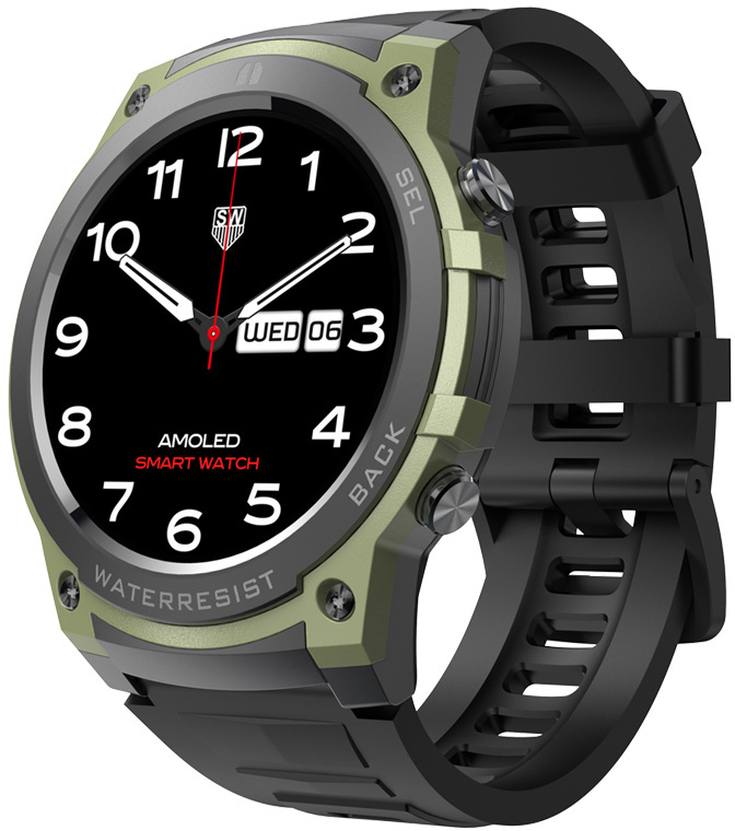 Wotchi AMOLED Smartwatch DM55 – Green - Black - Wotchi