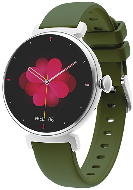 Wotchi AMOLED Smartwatch DM70 – Silver – Green - Wotchi