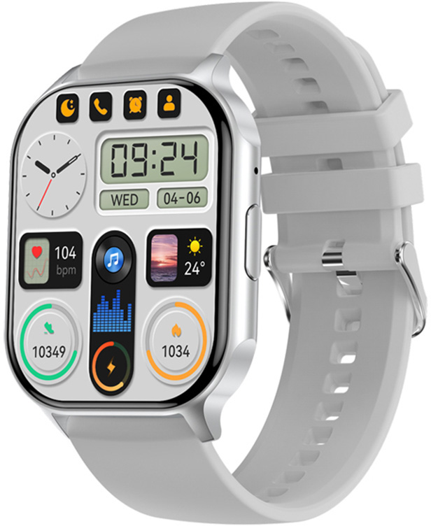 Wotchi AMOLED Smartwatch W26HK – Silver - Grey - Wotchi